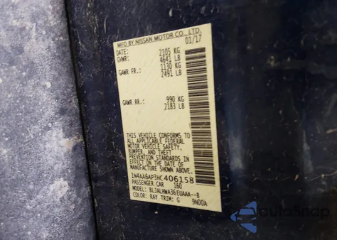 2017 Nissan Maxima 3.5 Platinum z USA, uszkodzony, nr VIN 1N4AA6AP3HC406158